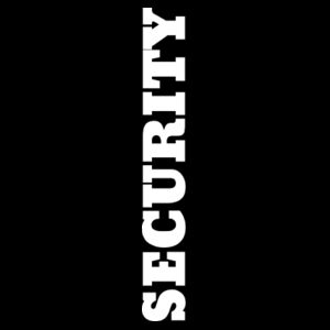 Black Security t with a Full Colour Finlay Park Logo - Mens Block T shirt 2 Design